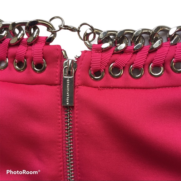 KARL LAGERFELD Hot Pink Knit Sleeveless Dress, 14 - Picture 6 of 13
